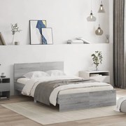 vidaXL Estrutura de cama com cabeceira 120x190 cm cinzento sonoma
