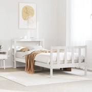 vidaXL Cama sem colchão 90x200 cm madeira de pinho maciça branco