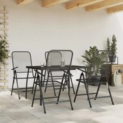 vidaXL 5 pcs conjunto de jantar para jardim rede de metal antracite