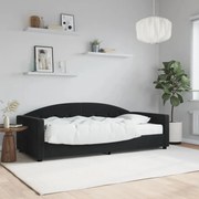 vidaXL Sofá-cama com colchão 90x200 cm veludo preto