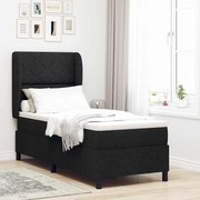 vidaXL Estrado com Colchão - Preto - 80x200 cm - Tecido