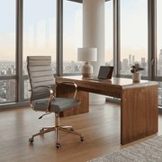 Cadeira de Escritório Havana Couro Sintético Cinzenta