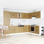 Armário de Cozinha vidaXL "Kalmar" com Pias Duplas em Carvalho Artesan