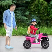 Moto 4 eletrica para crianças 6V de 4 rodas com botão de arranque Pneus Faróis LED Rosa
