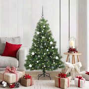 vidaXL Árvore de Natal Artificial com 150 LEDs Verde 150 cm PE e PVC