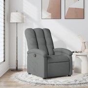 vidaXL Poltrona reclinável tecido cinzento-escuro
