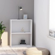 vidaXL Estante com 2 prateleiras 60x30x76,5 cm contraplacado branco