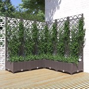 vidaXL Vaso/floreira jardim c/ treliça 120x120x121,5 cm PP castanho