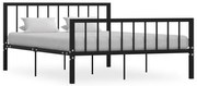 Estrutura de cama em metal 140x200 cm preto