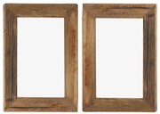 vidaXL Molduras 2 pcs 30x40 cm madeira recuperada maciça e vidro