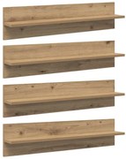 vidaXL Prateleiras de Parede com prateleira 4 pcs Carvalho Artesanal
