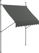 Outsunny Toldo Autossustentável Manual Retrátil 2,5x1,2x2,1-3 m Inclinação Ajustável Metal Alumínio Poliéster Cinza Escuro | Aosom Portugal