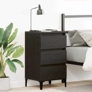 Cabeceira de noite vidaXL Preto Carvalho 40x35x70 cm Madeira do engendramento