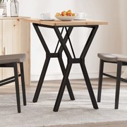 vidaXL Mesa de jantar estrutura em Y 80x50x75,5 cm pinho/aço
