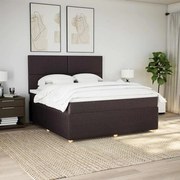 vidaXL Cama com molas/colchão 180x200 cm tecido castanho-escuro