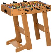 HOMCOM Mesa de Matraquilho para Crianças e Adultos Matraquilho 69x37x70cm com 2 Bolas 6 Hastes Metálicas 2 Placares de Pontos 18 Jogadores Pés Dobrável para Familias Festas Madeira