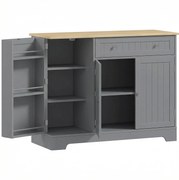 HOMCOM Aparador de Cozinha Moderno com 3 Prateleiras de Porta Gaveta e Prateleiras Ajustáveis para Sala de Jantar 105x40x83 cm Cinza | Aosom Portugal