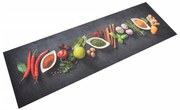 Tapete de cozinha lavável 60x180 cm veludo padrão especiarias