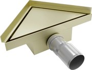 Mexen Flat-T M13 ralo de piso triangular 20 x 20 cm, dourado escovado - 1A10320