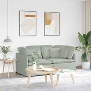 vidaXL Sofá modular com almofadas veludo cinzento-claro