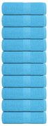 Toalhas de mãos 10 pcs 30x30 cm 360 g/m2 100% algodão turquesa