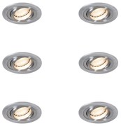Conjunto de 6 Focos Embutidos Modernos Aço - Rondoo