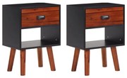 vidaXL Mesas de cabeceira 2 pcs 40x30x57 cm madeira de acácia maciça