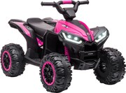 HOMCOM Quadriciclo Elétrico para Crianças de 3-5 Anos Veículo Eléctrico a Bateria 12V com 2 Motores 83x53x55,5 cm Rosa | Aosom Portugal