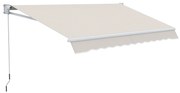 Outsunny Toldo Lateral Retrátil 200x295cm com Proteção UV50+ e Alumínio Creme | Aosom Portugal