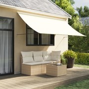 vidaXL Toldo retrátil 300x150 cm tecido e aço cor creme