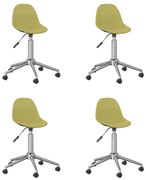 3086057 vidaXL Swivel Dining Chairs 4 pcs Green Fabric (2x333470)