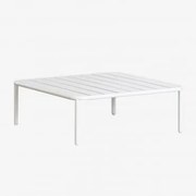 Mesa De Centro Quadrada Em Aço Para Jardim (90x90 Cm) Roubly Gardénia Branco - Sklum