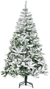 HOMCOM Árvore de Natal Artificial 180cm com Neve Ignífugo com 750 Ramo