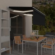 Toldo retrátil manual com estore/LED 3,5x2,5 m antracite
