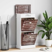 vidaXL Sapateira 50x28x98 cm madeira de paulownia castanho