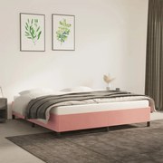 Estrutura de cama 160x200 cm veludo rosa