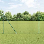vidaXL Cerca Euro com 7 postes pontudos, 1,6 x 10 m, em aço galvanizado verde