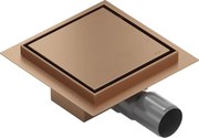 Mexen Flat-Q M13 ralo de chão quadrado 15 x 15 cm, cobre escovado - 1C10015