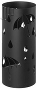 Suporte para guarda-chuva SONGMICS, suporte de metal para guarda-chuva de entrada, com bandeja para água e 4 ganchos, 16,7 x 16,7 x 40,7 cm, redondo, preto LUC024B01