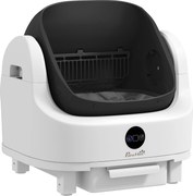 PawHut Caixa de areia autolimpante para gato entrada superior isolamento de odores/proteção de segurança branco | Aosom Portugal