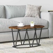 Mesa de Centro em Carvalho Defumado 80x40x40,5 cm em Madeira e Metal