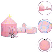 Tenda de brincar infantil com 250 bolas 301x120x128 cm rosa