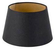 Abajur de algodão preto 20/15/13 com interior dourado