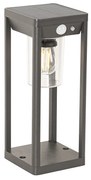 Candeeiro de pé exterior cinzento escuro 25 cm com luz regulável e sensor solar - Sonne