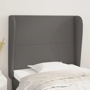 Cabeceira cama c/ abas couro artif. 83x23x118/128 cm cinzento