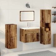 vidaXL Conjunto de Móveis de Banheiro com porta 4 pcs Madeira Antiga