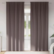 vidaXL Cortinas Blackout com Argolas 2 pcs Marrom Escuro 225 x 140 cm