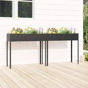 vidaXL Vasos/floreiras de jardim 2 pcs aço galvanizado antracite