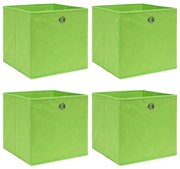 vidaXL Caixas de arrumação 4 pcs 32x32x32 cm tecido verde