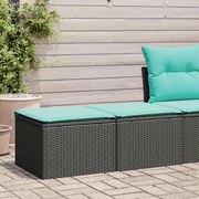 vidaXL 2 pcs conjunto sofás jardim c/ almofadões vime PE/acácia preto